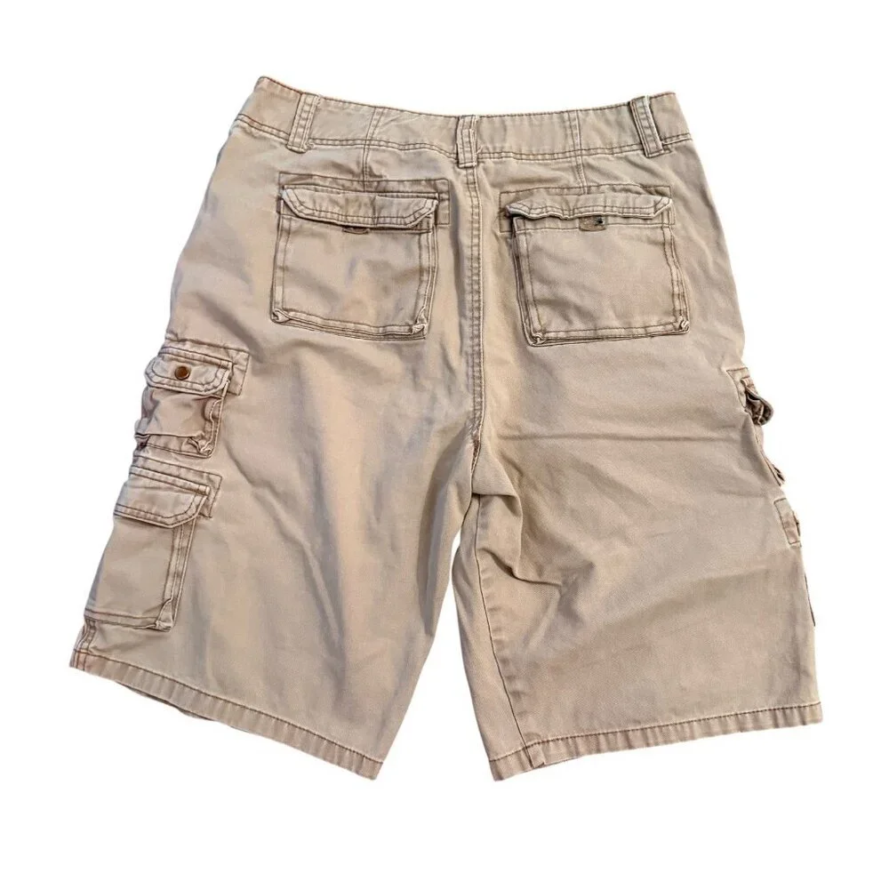 Iron Jeans Cargo Shorts Size 34 Beige Tan Cotton